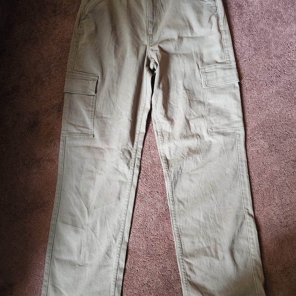Hollister Women's Khaki Wide Leg Cargo Pants